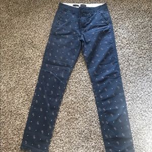Navy Blue Paisley Pants